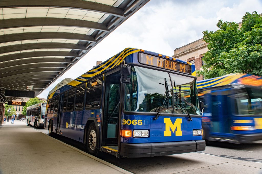 University of Michigan Bus at Central Campus Transit Center