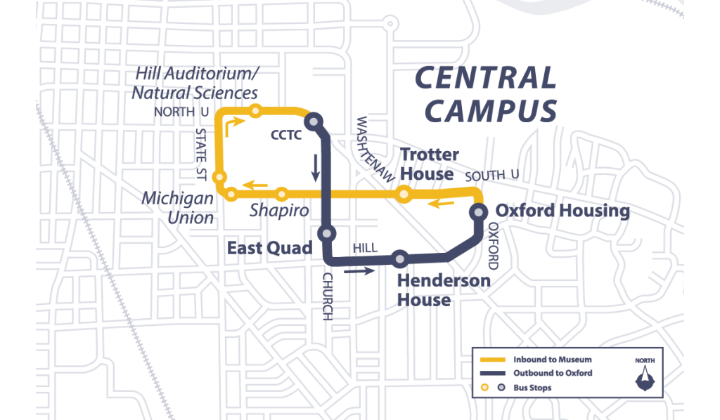 Oxford Shuttle route map